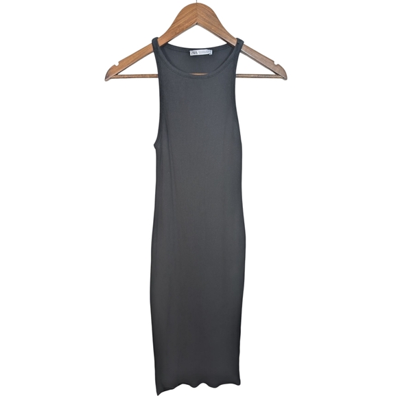 Zara Dresses & Skirts - ZARA Black Ribbed Cotton Sleeveless Slim Fit Midi Dress